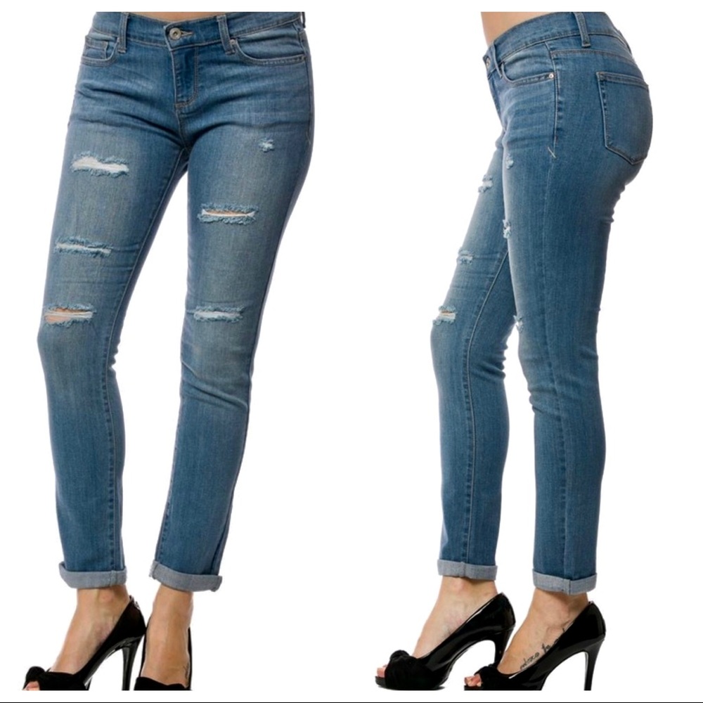 Slightly distressed skinny great fitting jeans - Picture 6 of 12